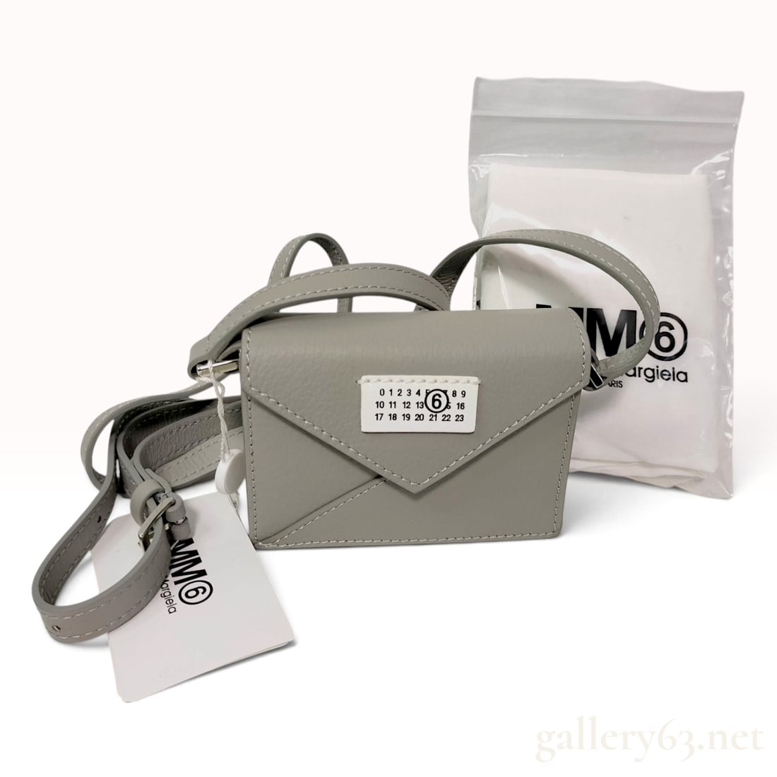Brand New Maison Margiela Gray Leather Crossbody Bag MM6 (1 of 10)
