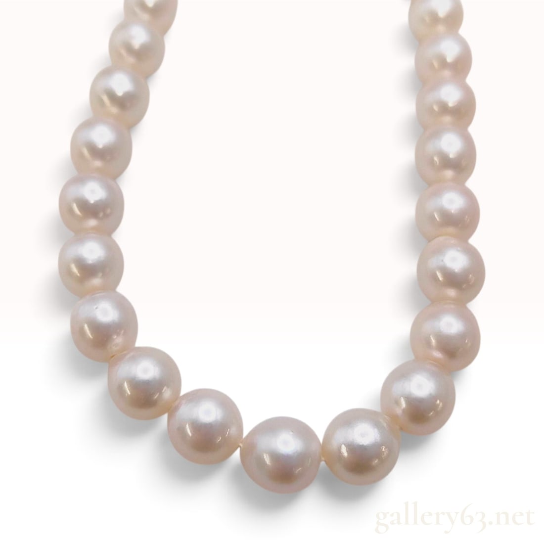 Silver and 7mm to 8mm Cultured Pearl Single Strand Necklace 42cm (1 of 5)