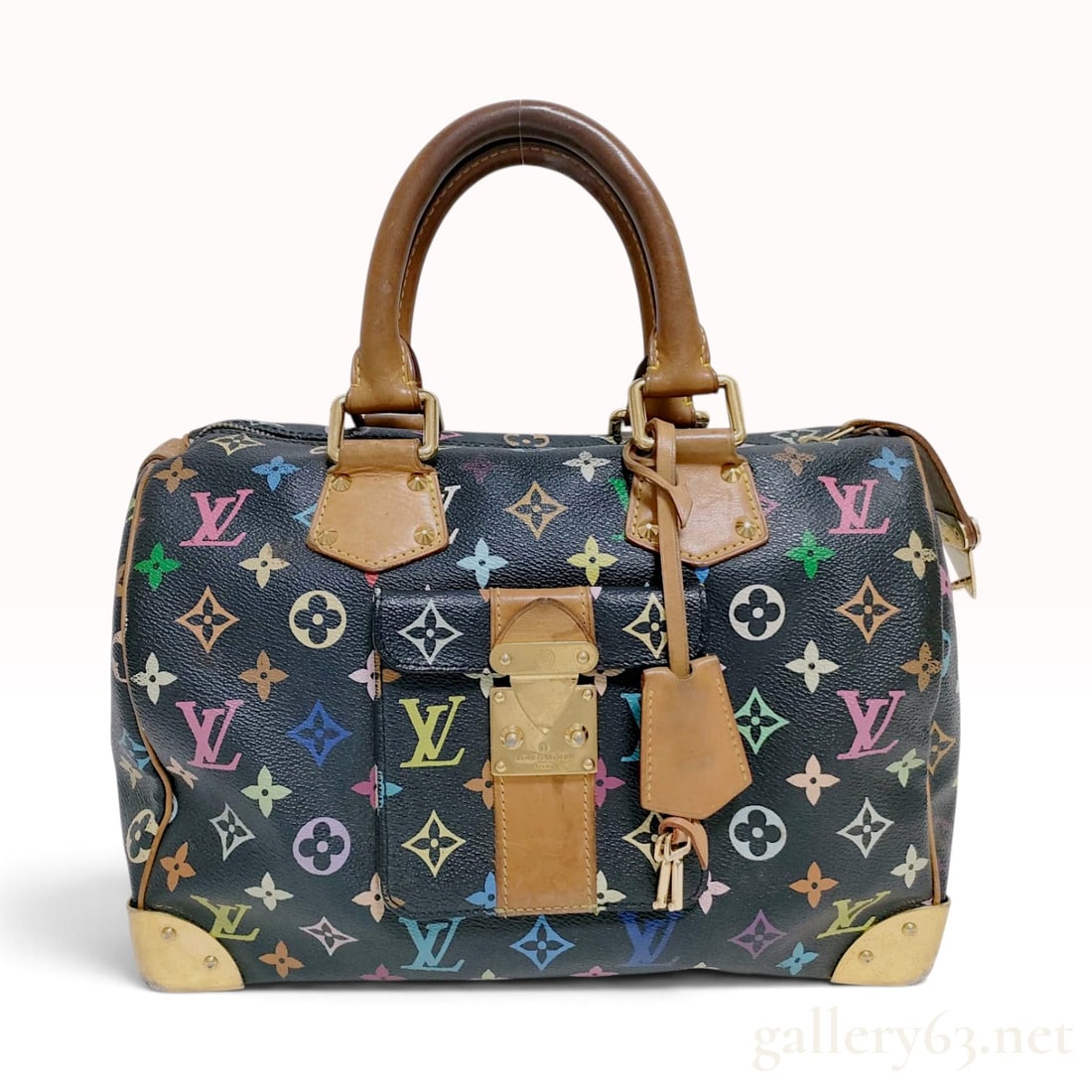 C. 2003 Louis Vuitton Monogram Multicolor Noir Canvas Speedy 30 Handbag (1 of 10)