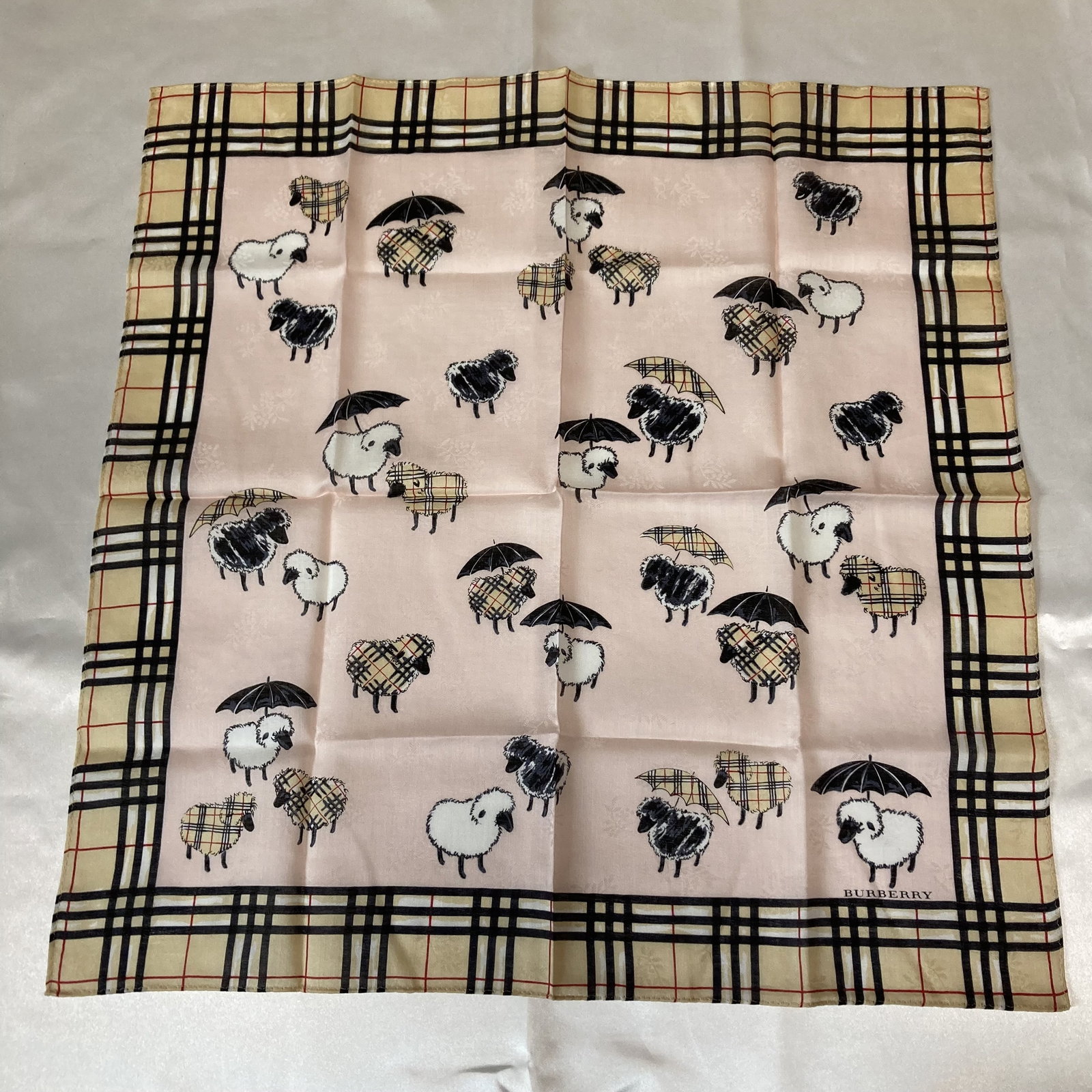 Five Burberry Assorted Pattern Cotton Scarves 50cm - 4