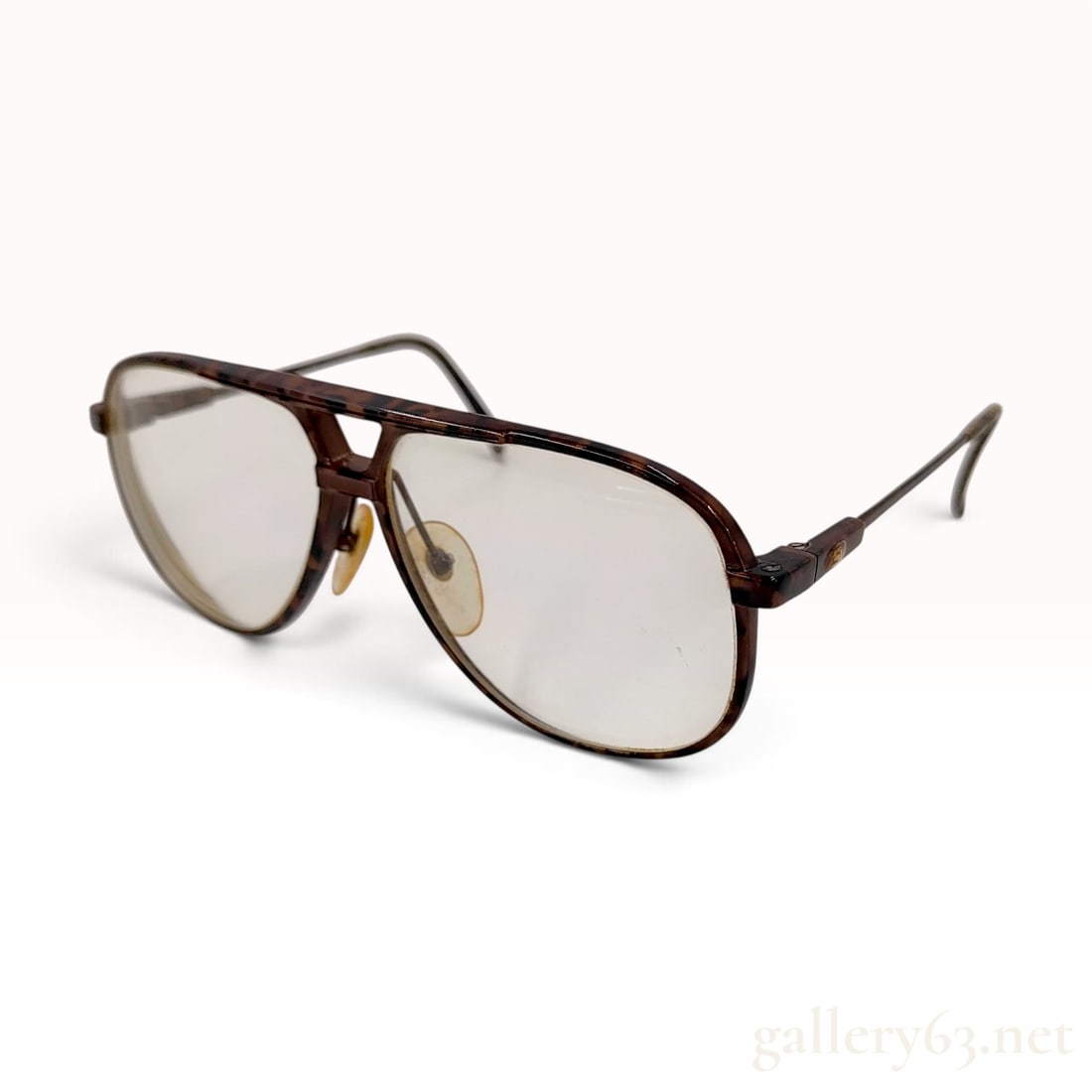 Vintage Yves Saint Laurent Tortoiseshell Acetate and Metal Aviator Eyeglass Frames (1 of 9)