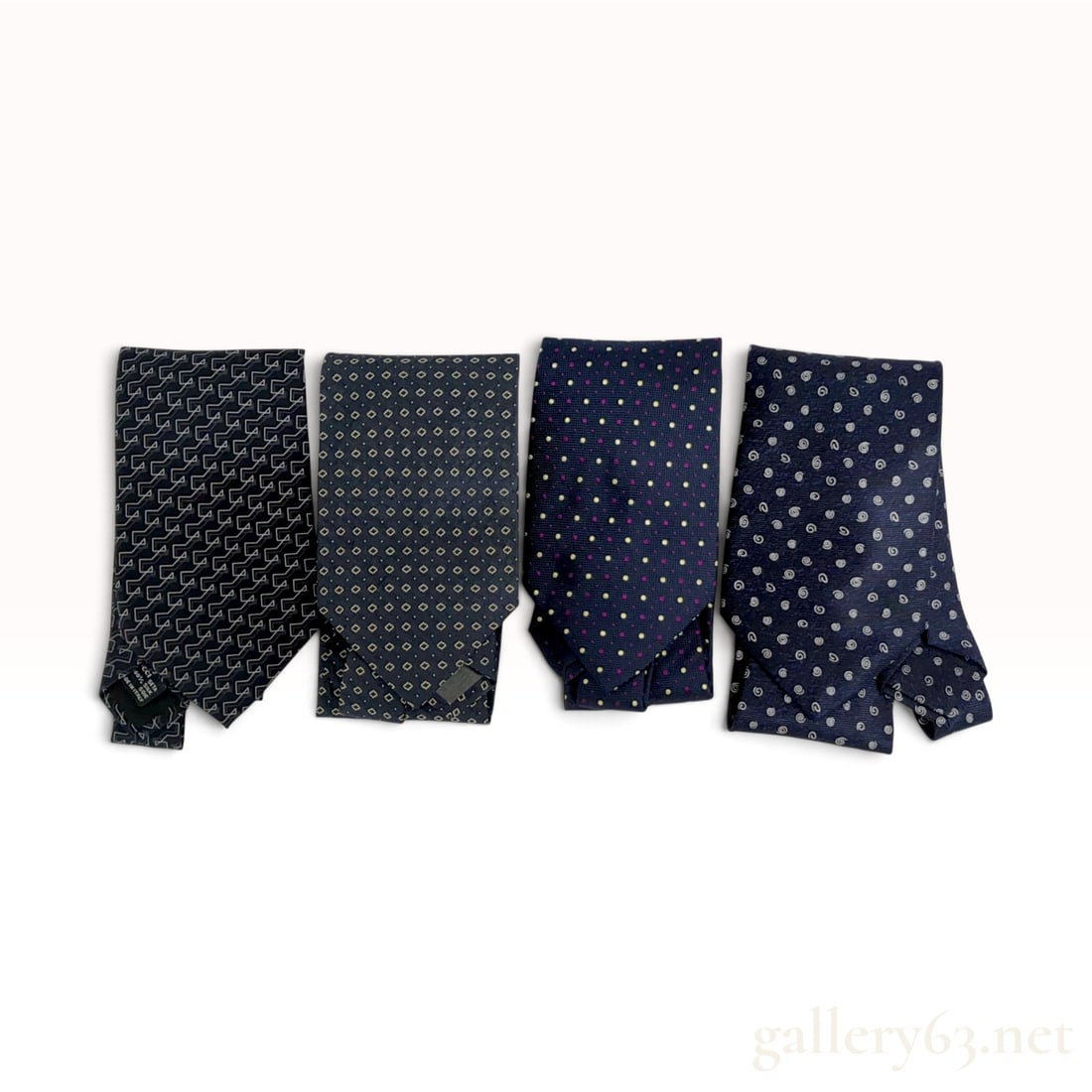 An Assortment of Gucci Giorgio Armani and Dunhill Silk Neckties with Tags (1 of 10)