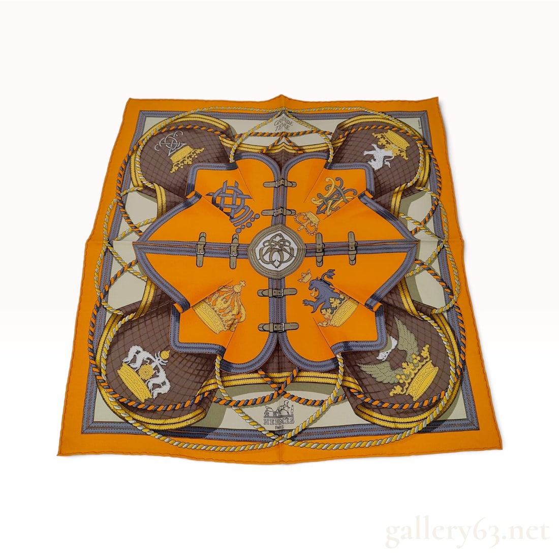Hermes Grande Tenue Orange Silk Carre 45 (1 of 6)