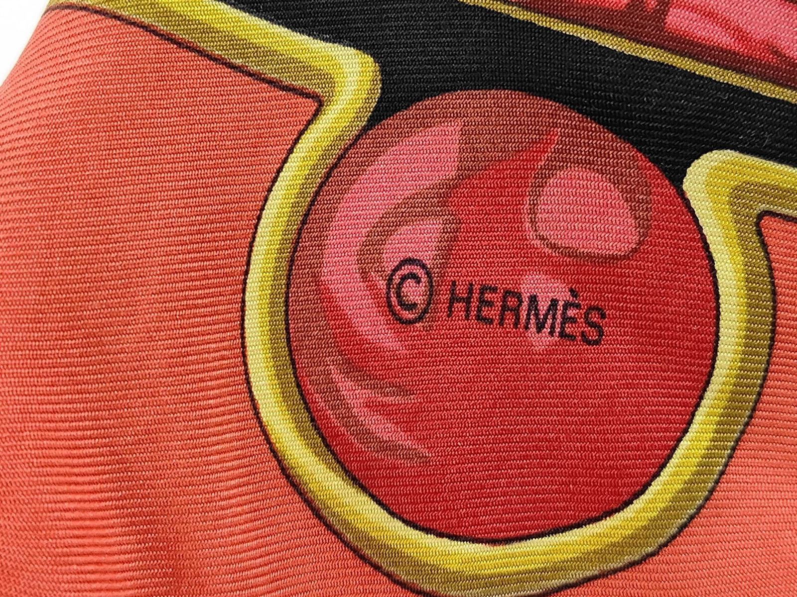 Vintage Hermes Egypte Black and Orange Silk Carre 90 - 5