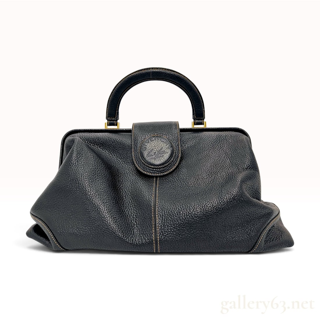 Vintage Givenchy Life Black Pebbled Leather Doctor Handbag (1 of 10)