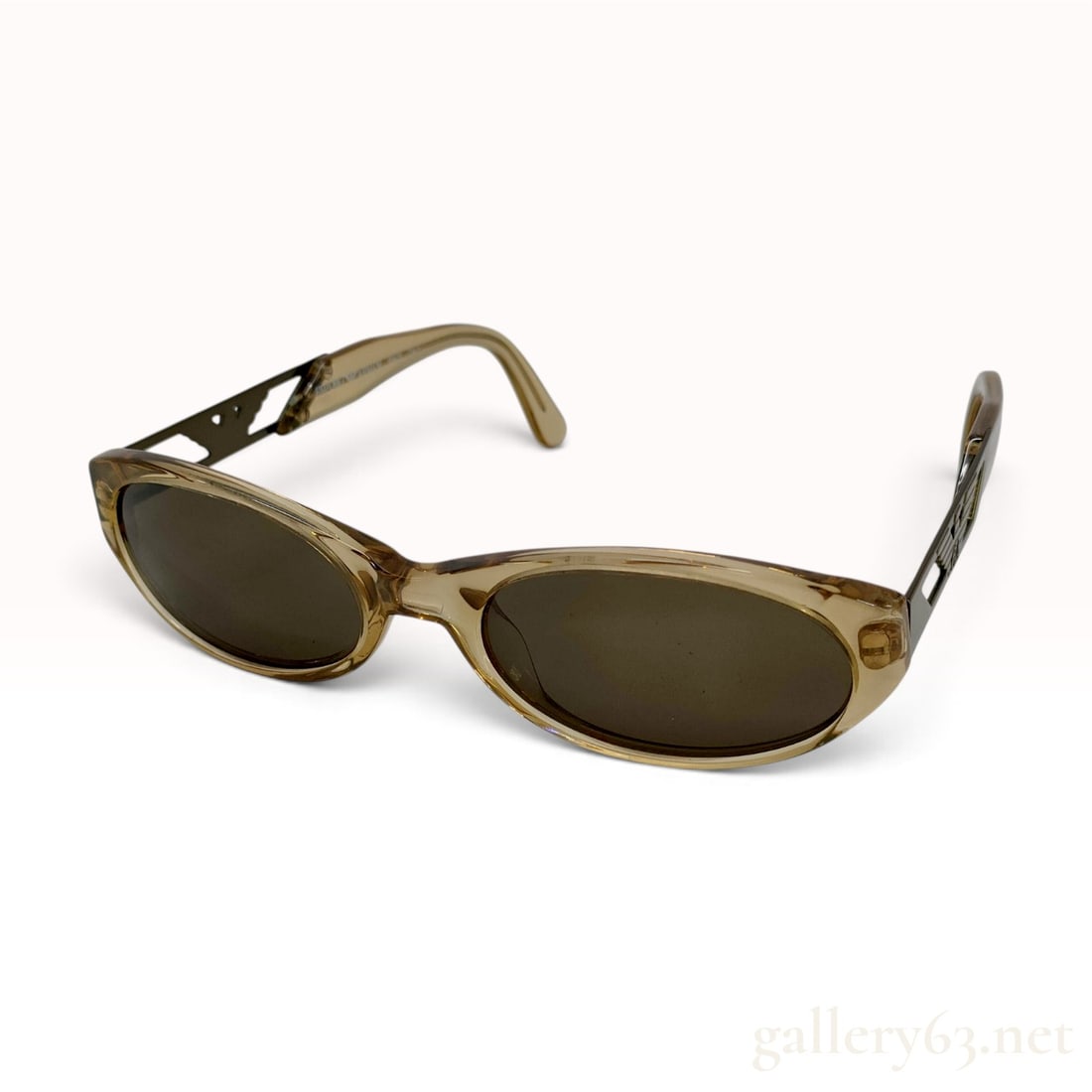Vintage Emporio Armani 532-S Amber Acetate and Gold Metal Oval Sunglasses (1 of 9)