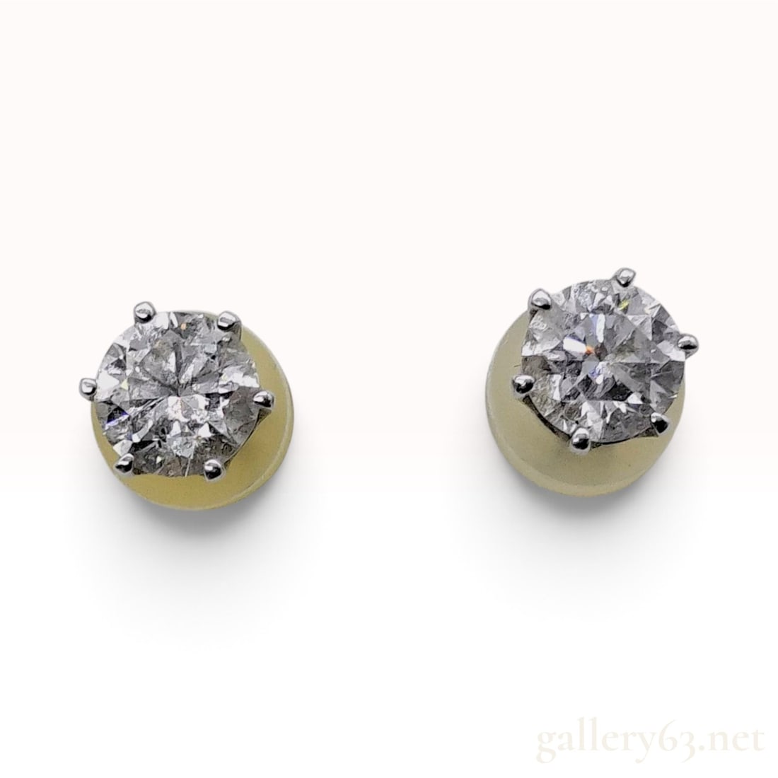 Platinum and 0.60ctw Natural Diamond Six-Prong Stud Earrings (1 of 8)