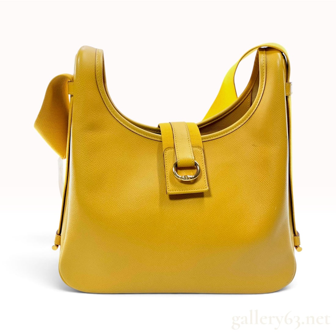 Vintage Hermes Tsako Yellow Epsom Leather Shoulder Bag (1 of 9)