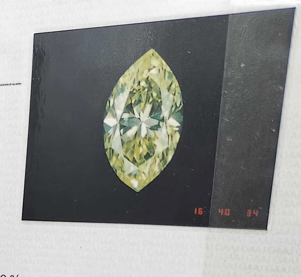 Pt900 Platinum 0.213ct Natural Fancy Light Greenish Yellow Diamond Ring W/GAAJ Report: This platinum cocktail ring features a central 0.213ct marquise brilliant cut natural diamond. According to the accompanying Gemmological Association of All Japan (GAAJ) report number TD164034, the ce