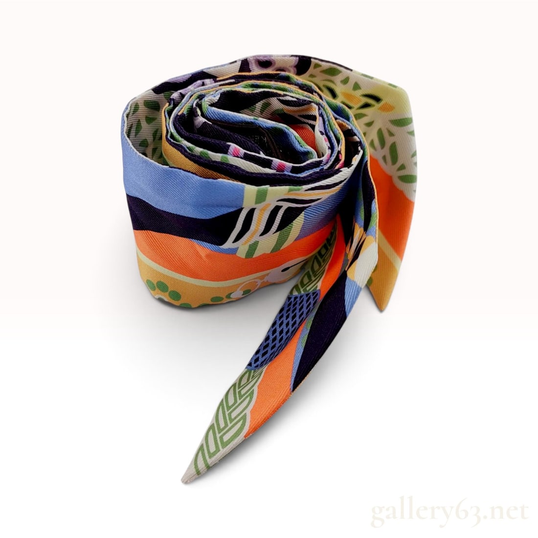 Hermes Fantaisie d'Etriers (Fancy Stirrups) Multicolor Silk Twilly 86cm (1 of 10)