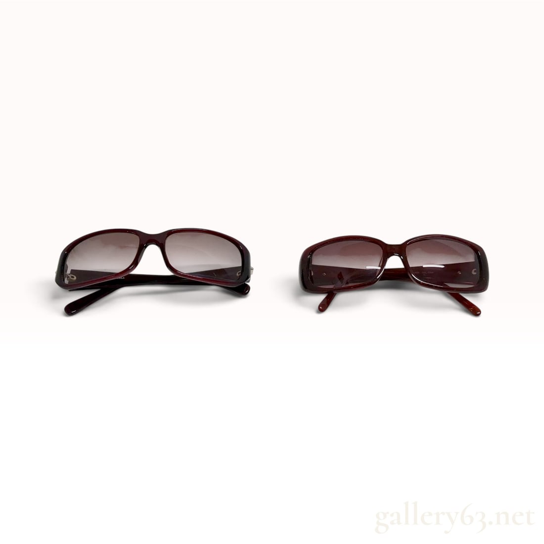 Two Pairs of Furla Burgundy Acetate Rectangle Sunglasses with Cases (1 of 10)