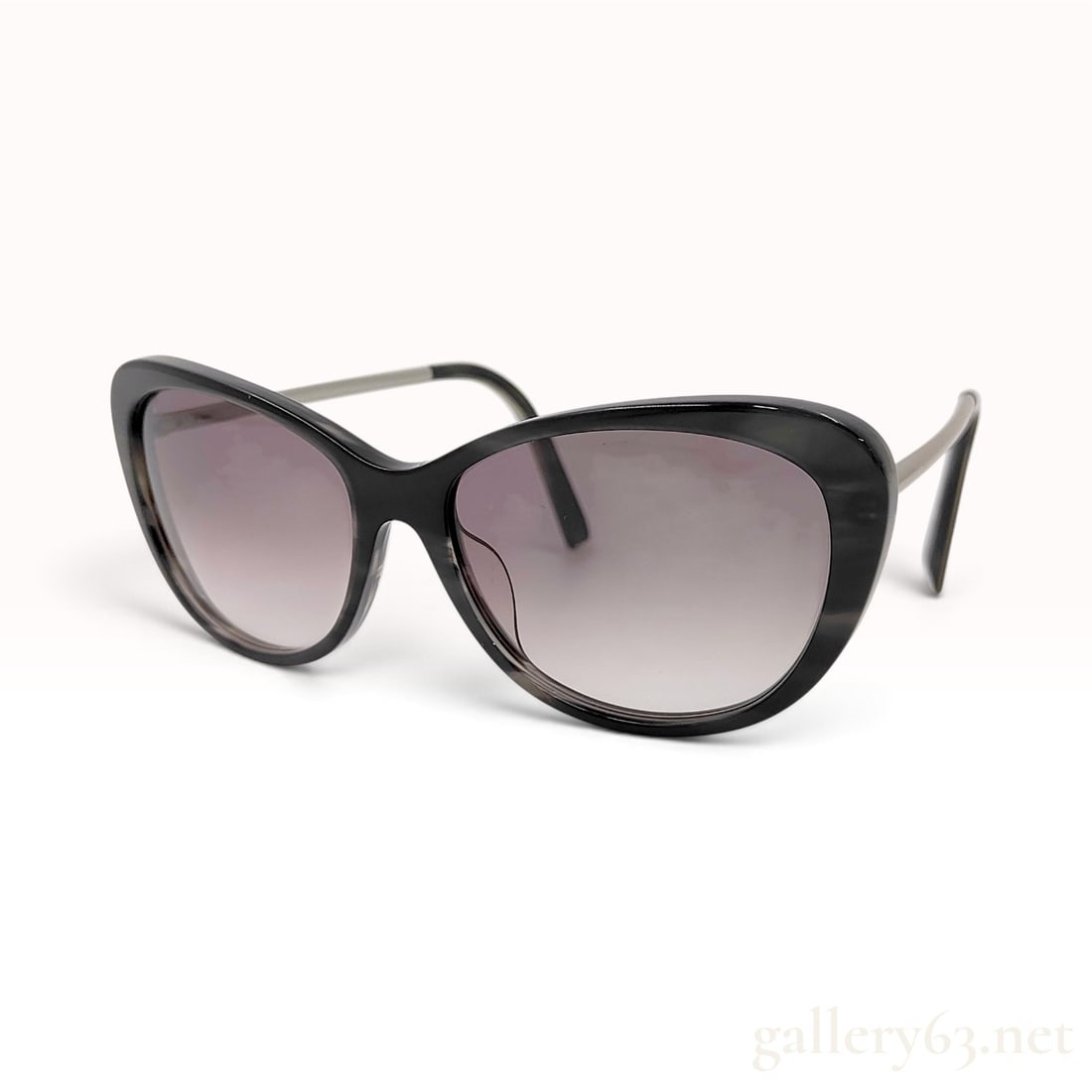 Jil Sander Marbled Grey Cat Eye Acetate and Metal Sunglasses with Cleaning Cloth (1 of 8)