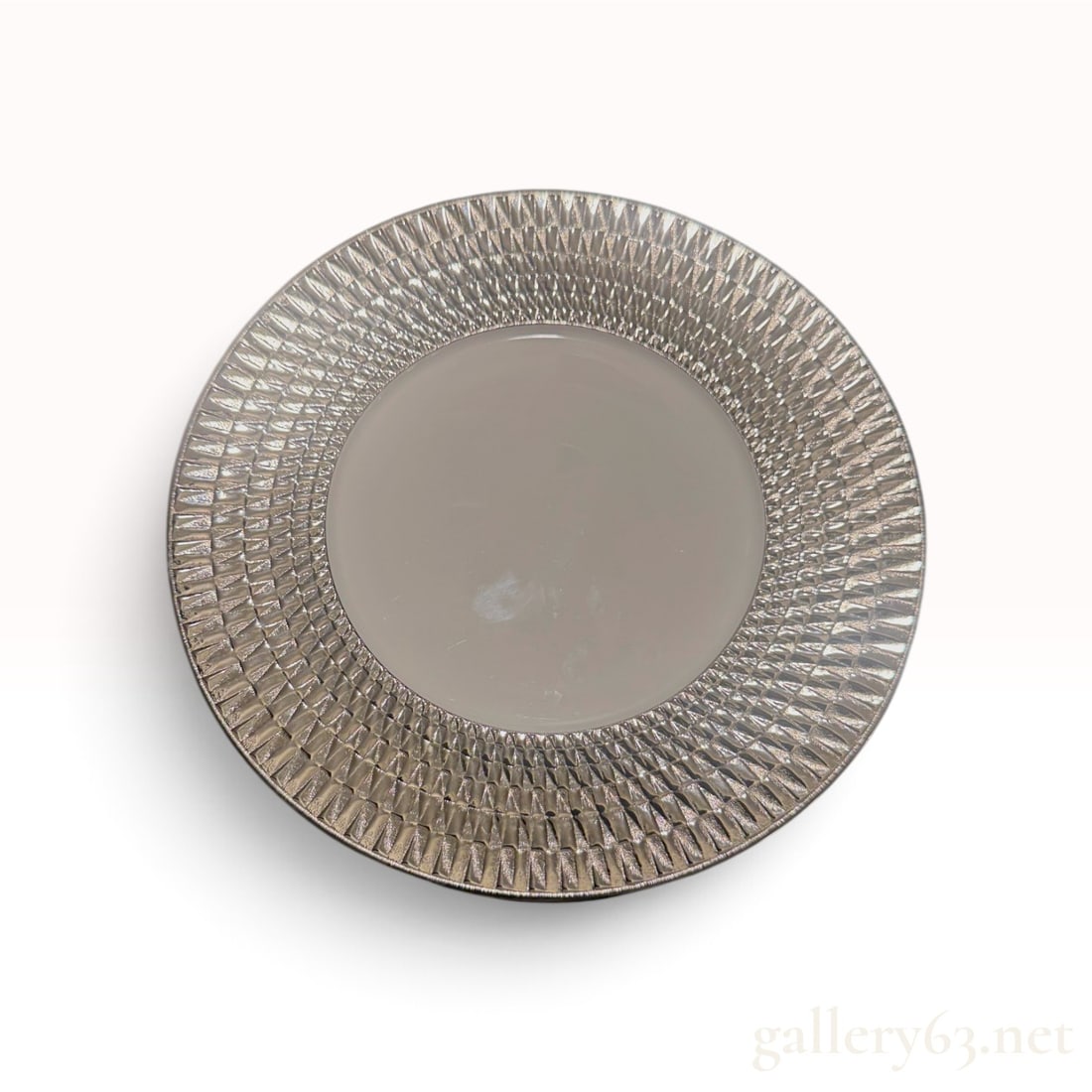 Bernardaud Limoges 'Twist Platinum' Salad Plate 8.5' -- New, Platinum Banded Porcelain (1 of 6)