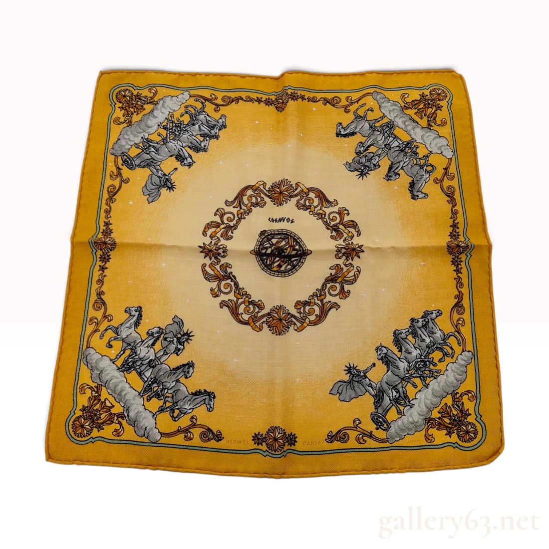 Hermes Cosmos Yellow Cashmere and Silk Carre 45 with Box (1 of 6)
