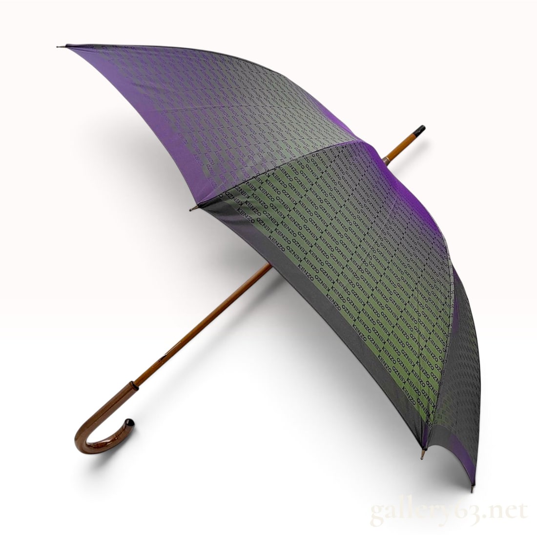 Kenzo Monogram Purple Gradient Wooden Stick Umbrella (1 of 10)