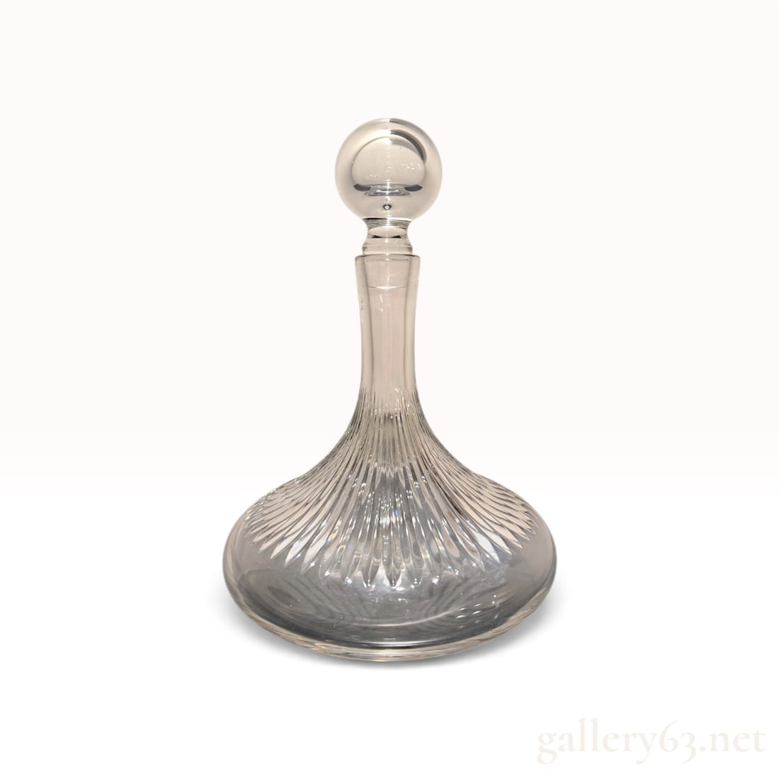 Cristal Saint-Louis Crystal Decanter with Stopper -- Cut Flutes, Signed France (1 of 10)