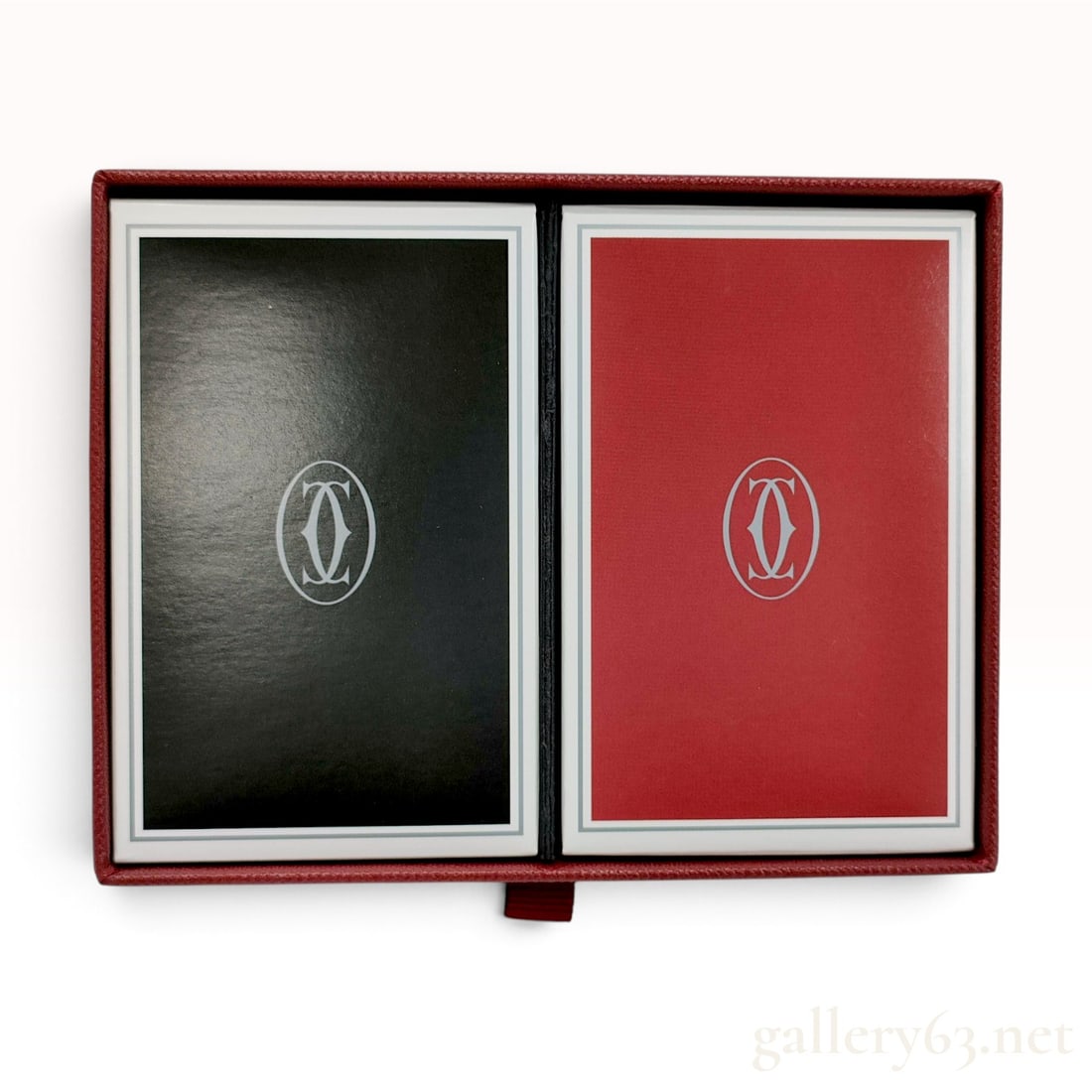 Cartier Red and Black Playing Card Double Set with Box (1 of 5)