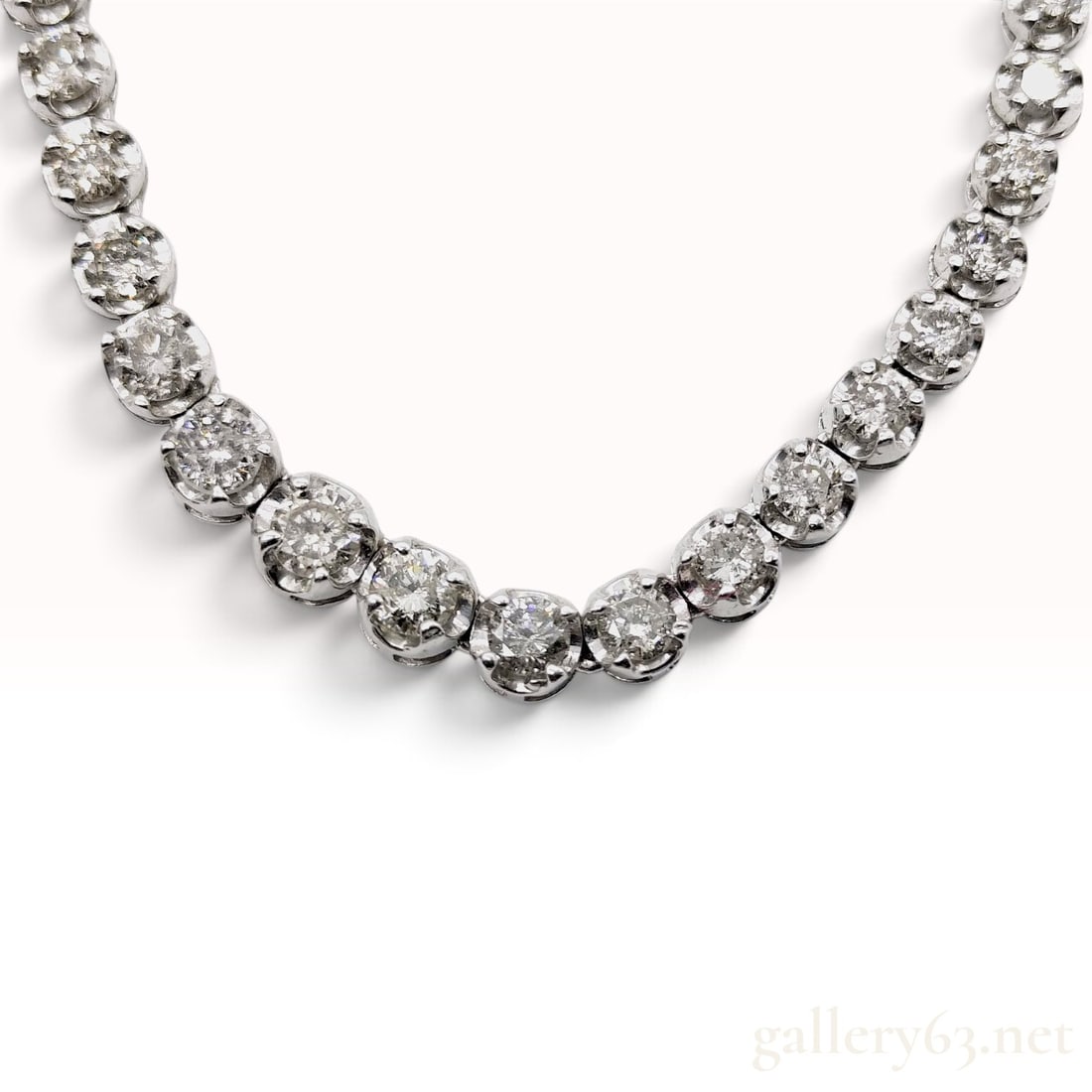 5.02ctw Natural Diamond Pt850 Graduated Tennis Necklace (1 of 7)