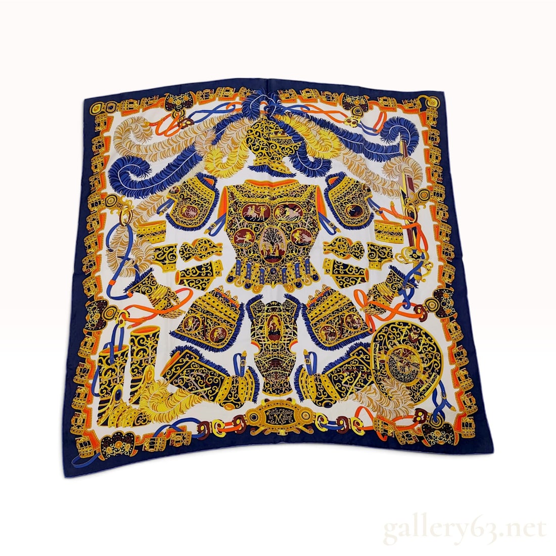 ** A Vintage Hermes Sous l'Egide de Mars Silk Scarf 90 cm **Detailed Description:** This is a (1 of 6)