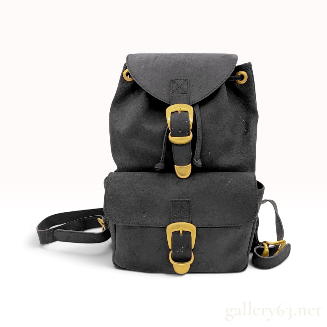 Vintage Gianni Versace Couture Black Suede Backpack (1 of 10)