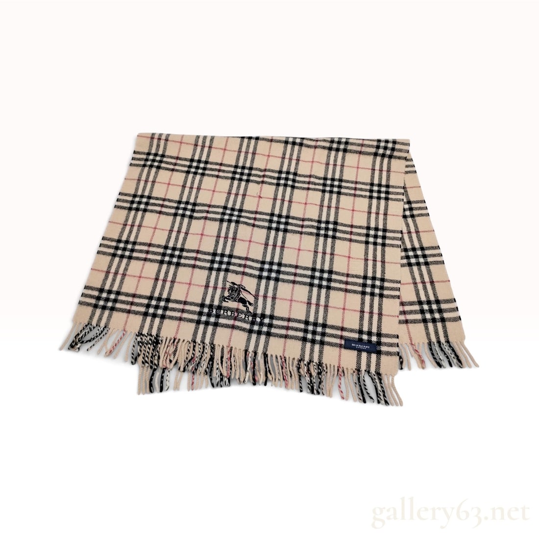 Burberry House Check Beige Wool Scarf 65 x 120 cm (1 of 10)