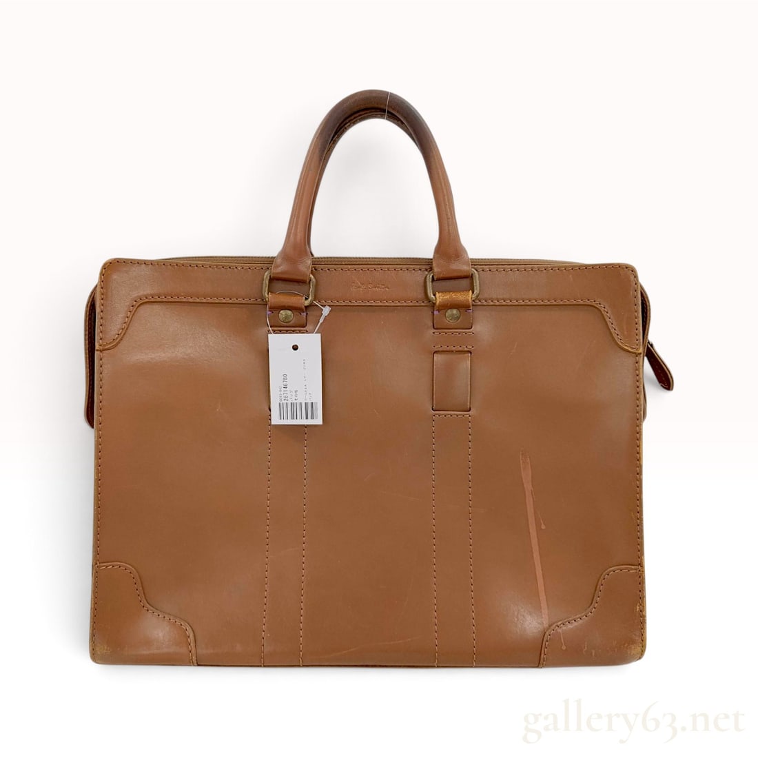 Paul Smith Brown Leather Dual Handle Business Briefcase with Retail Tag (1 of 10)