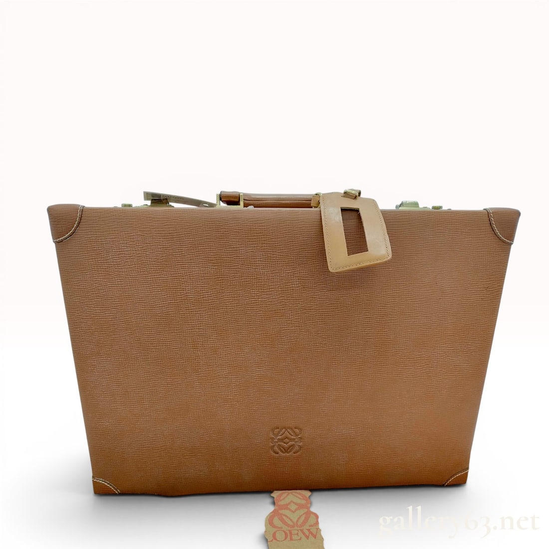 Loewe Vintage Tan Grained Leather Hard Sided Attache Briefcase (1 of 10)