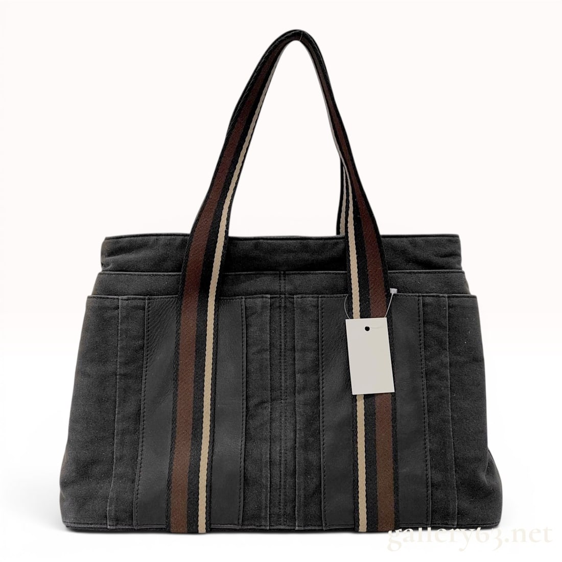 Hermes Sac Troca Gray Canvas Tote Bag (1 of 10)