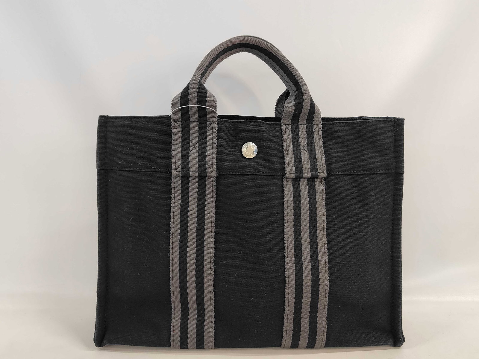 Hermes Black Canvas Fourre-Tout PM Tote Bag (1 of 10)