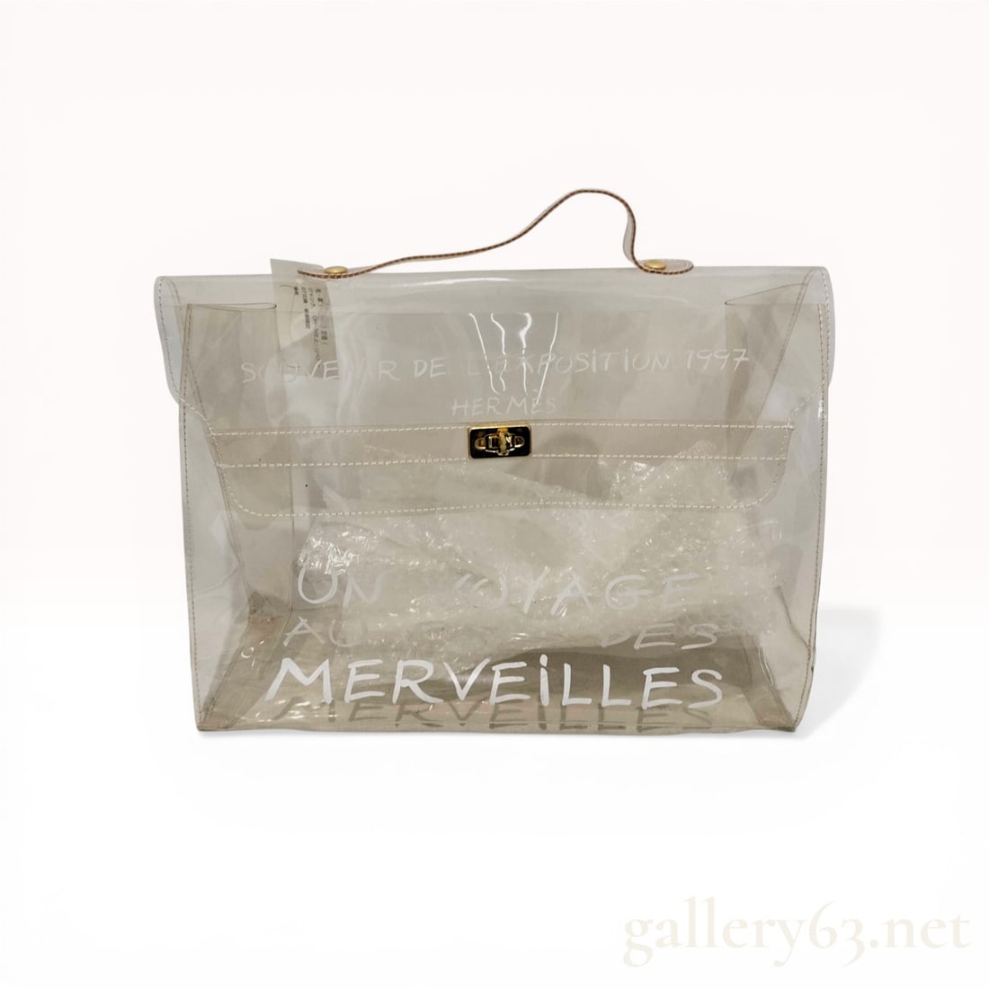 Hermes Vinyl Kelly Souvenir de l Exposition 1997 Clear Handbag (1 of 7)