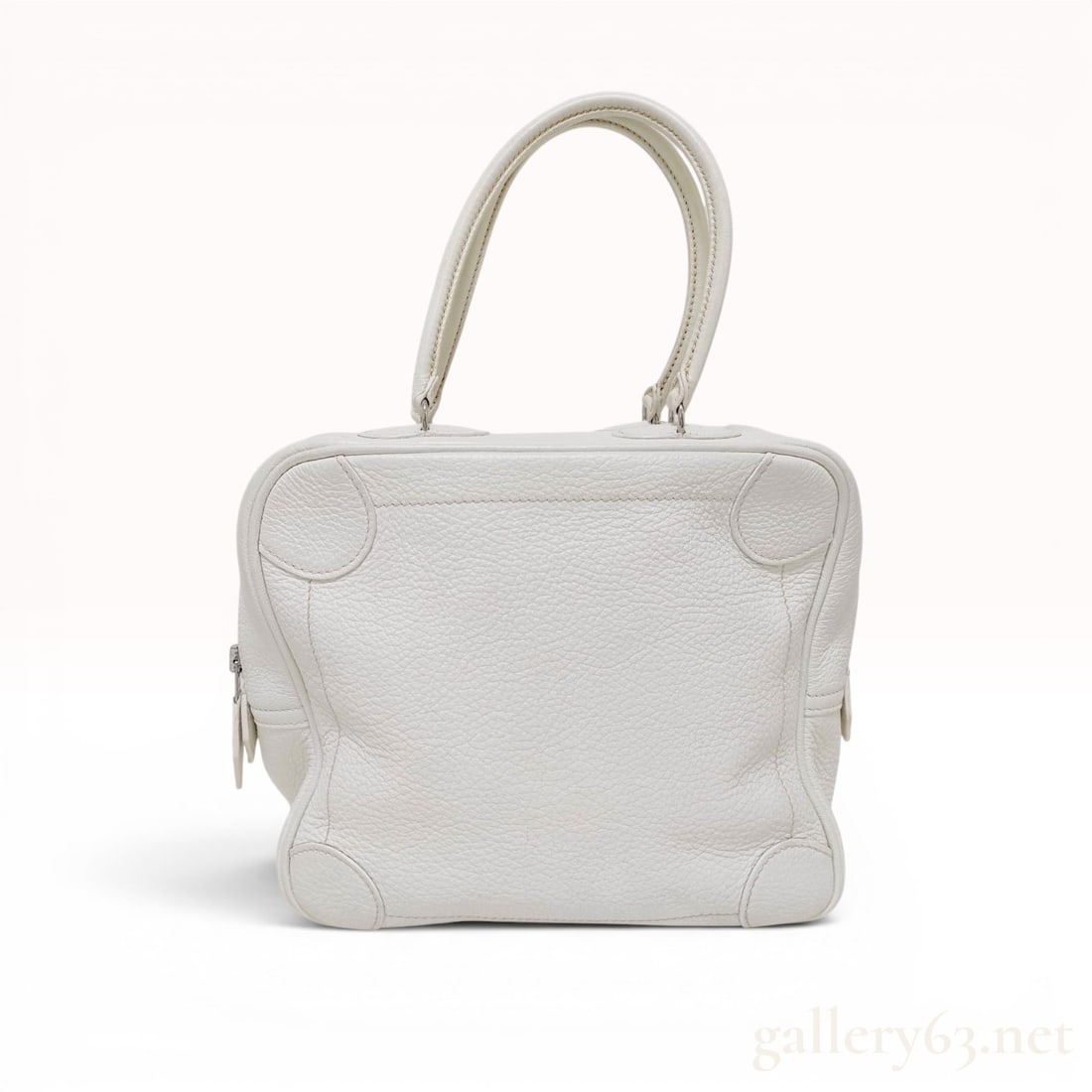 Hermes White Tryon Clemence Leather Omnibus PM Handbag (1 of 15)
