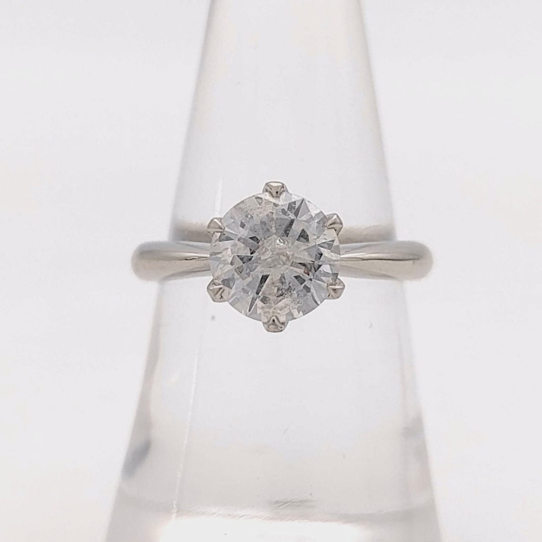 Platinum Solitaire Ring with 1.53 Carat Round Brilliant Cut Natural Diamond (1 of 6)