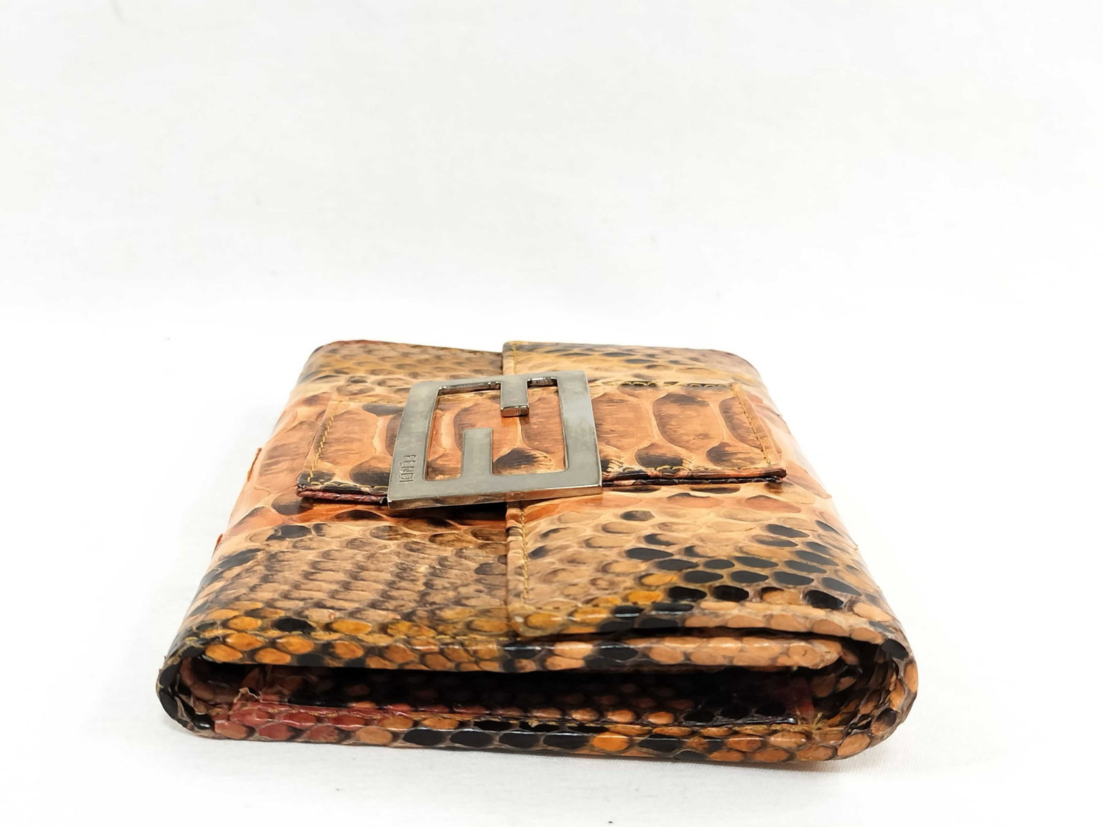Fendi Python Skin Tri-Fold Wallet with FF Buckle - 3