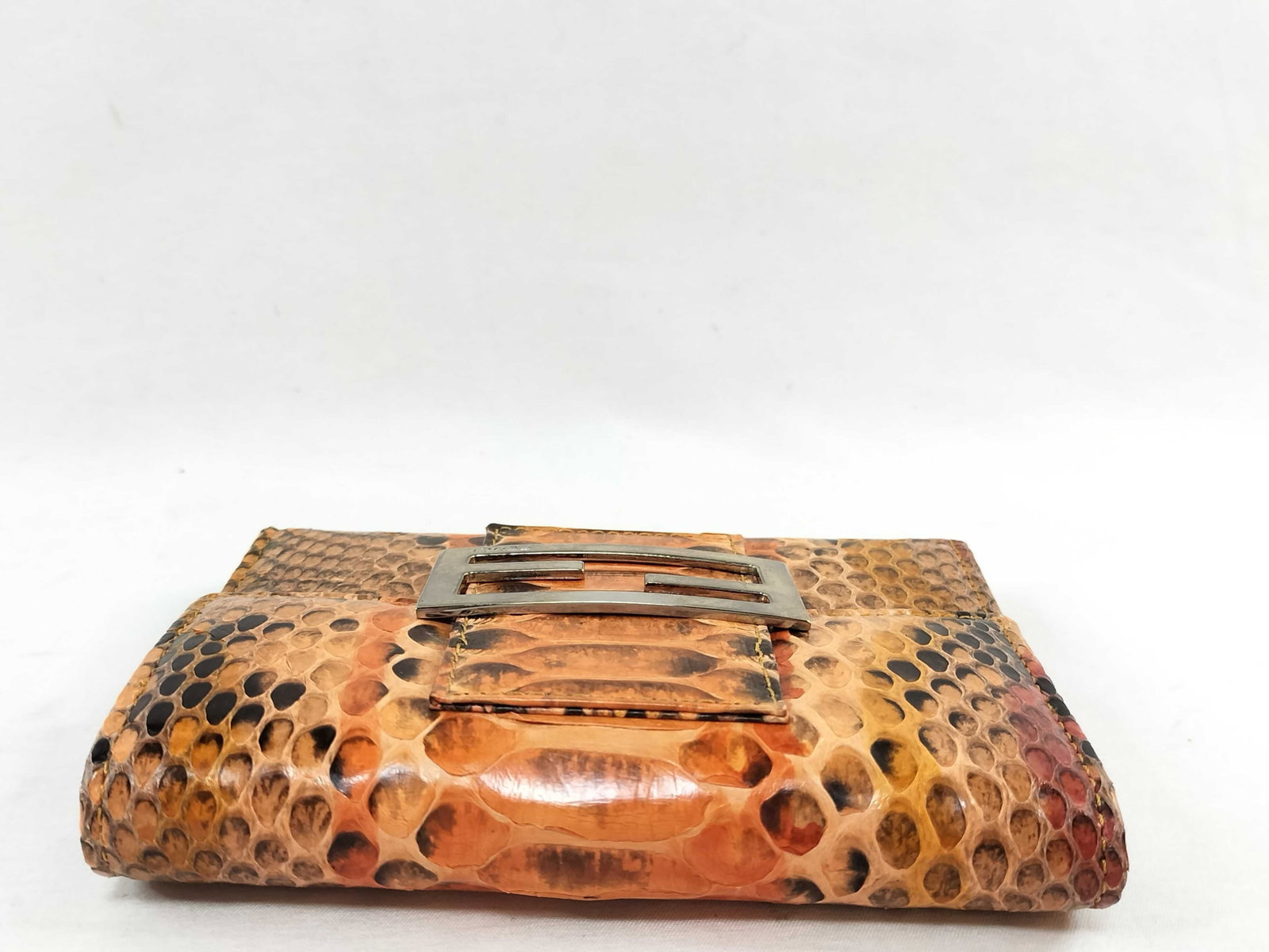 Fendi Python Skin Tri-Fold Wallet with FF Buckle - 4