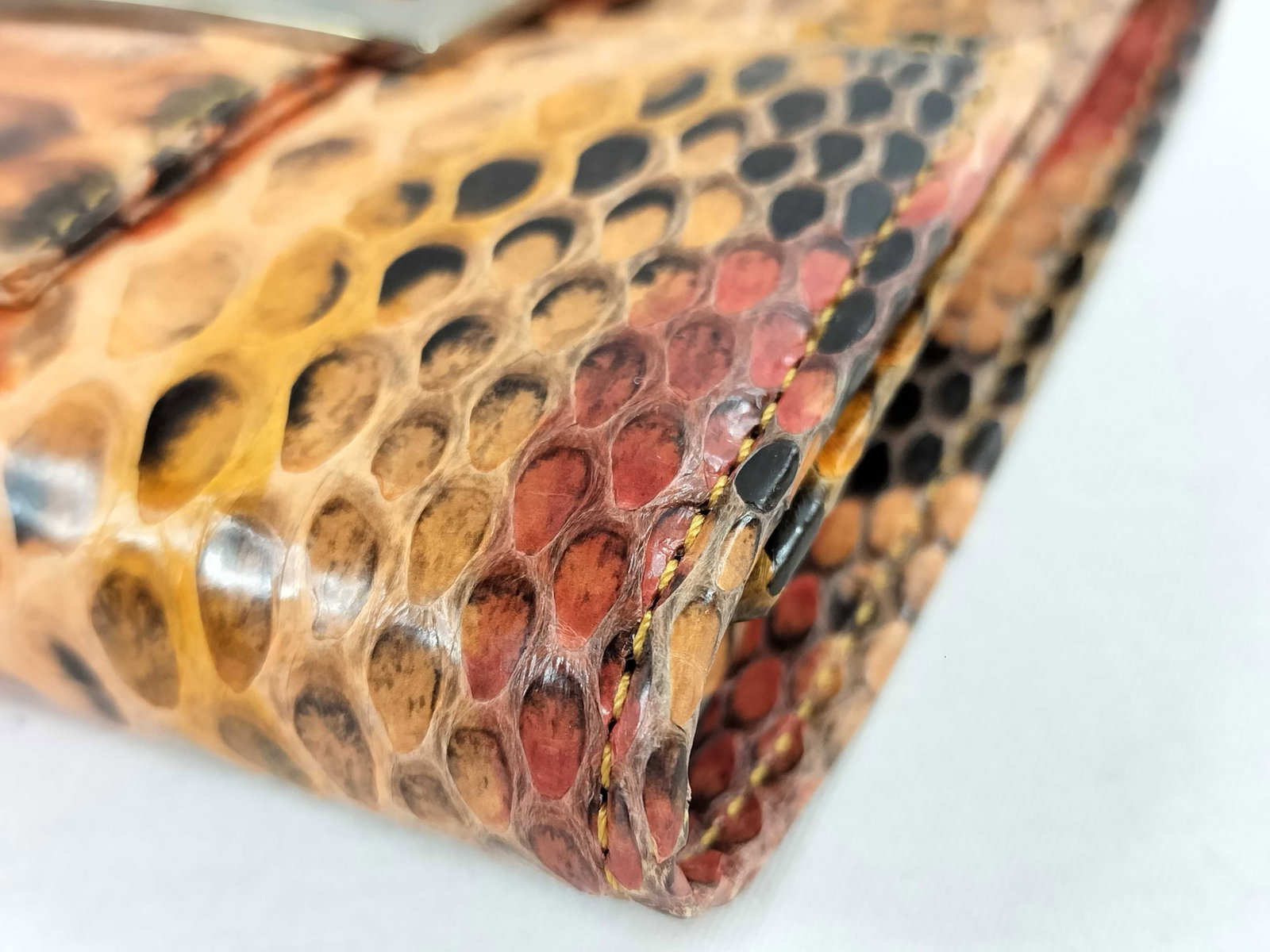 Fendi Python Skin Tri-Fold Wallet with FF Buckle - 5
