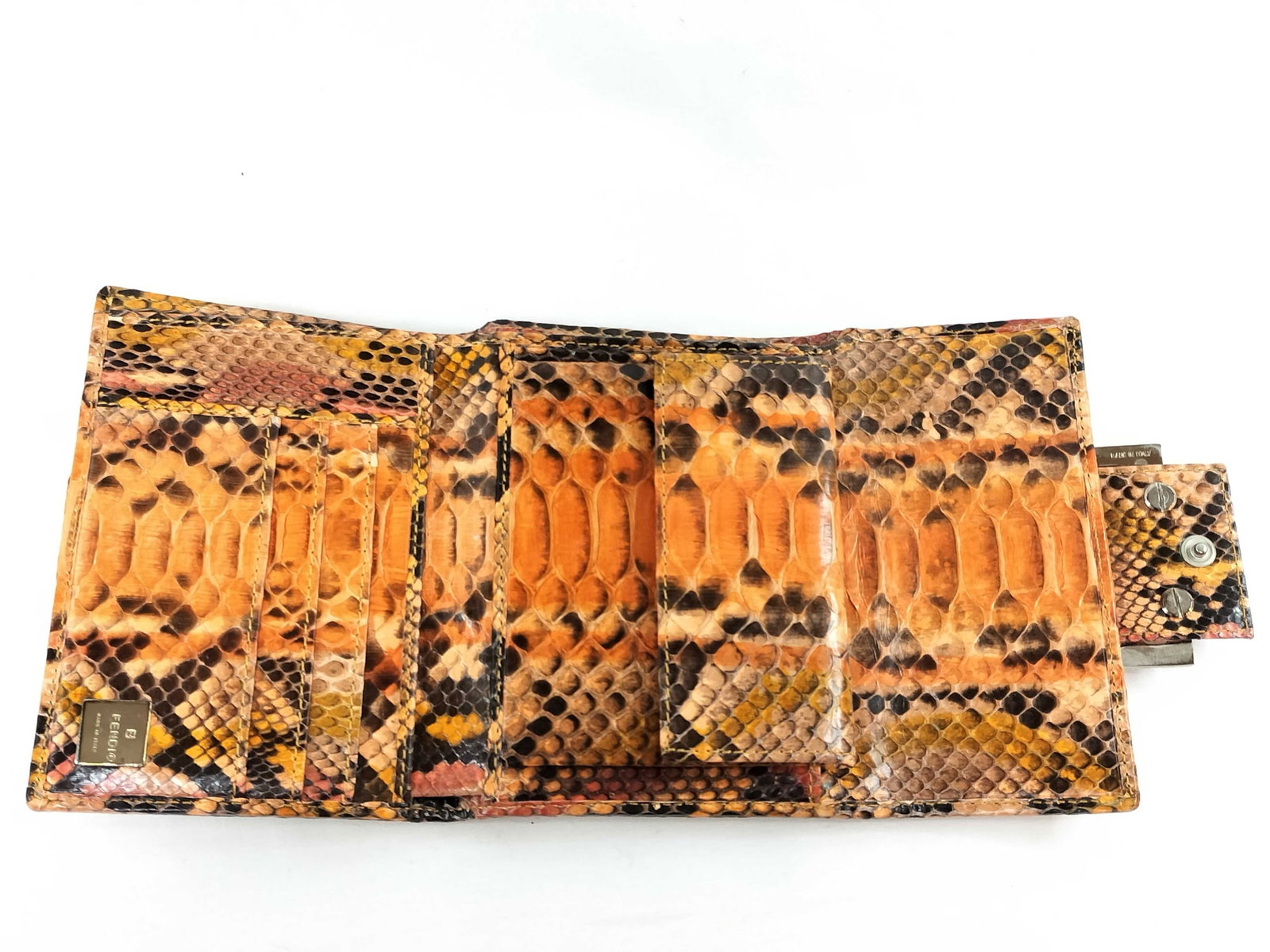 Fendi Python Skin Tri-Fold Wallet with FF Buckle - 6