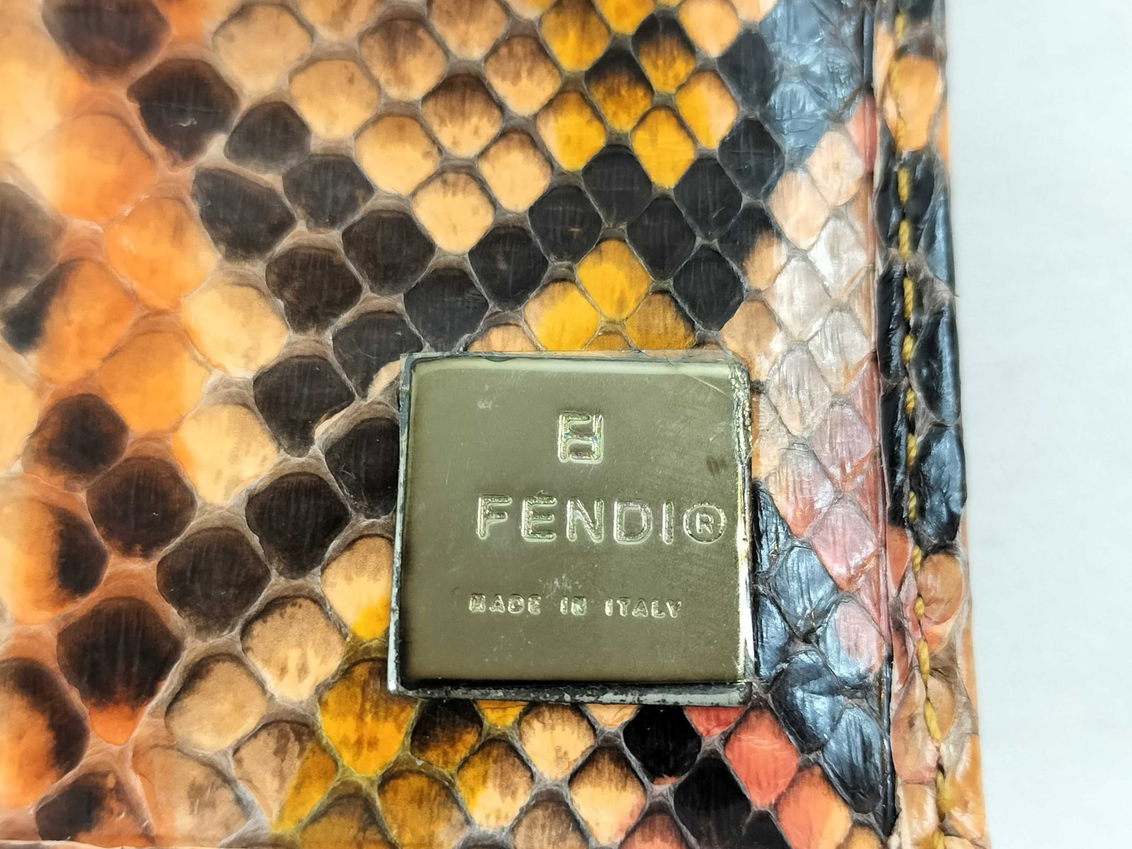 Fendi Python Skin Tri-Fold Wallet with FF Buckle - 7