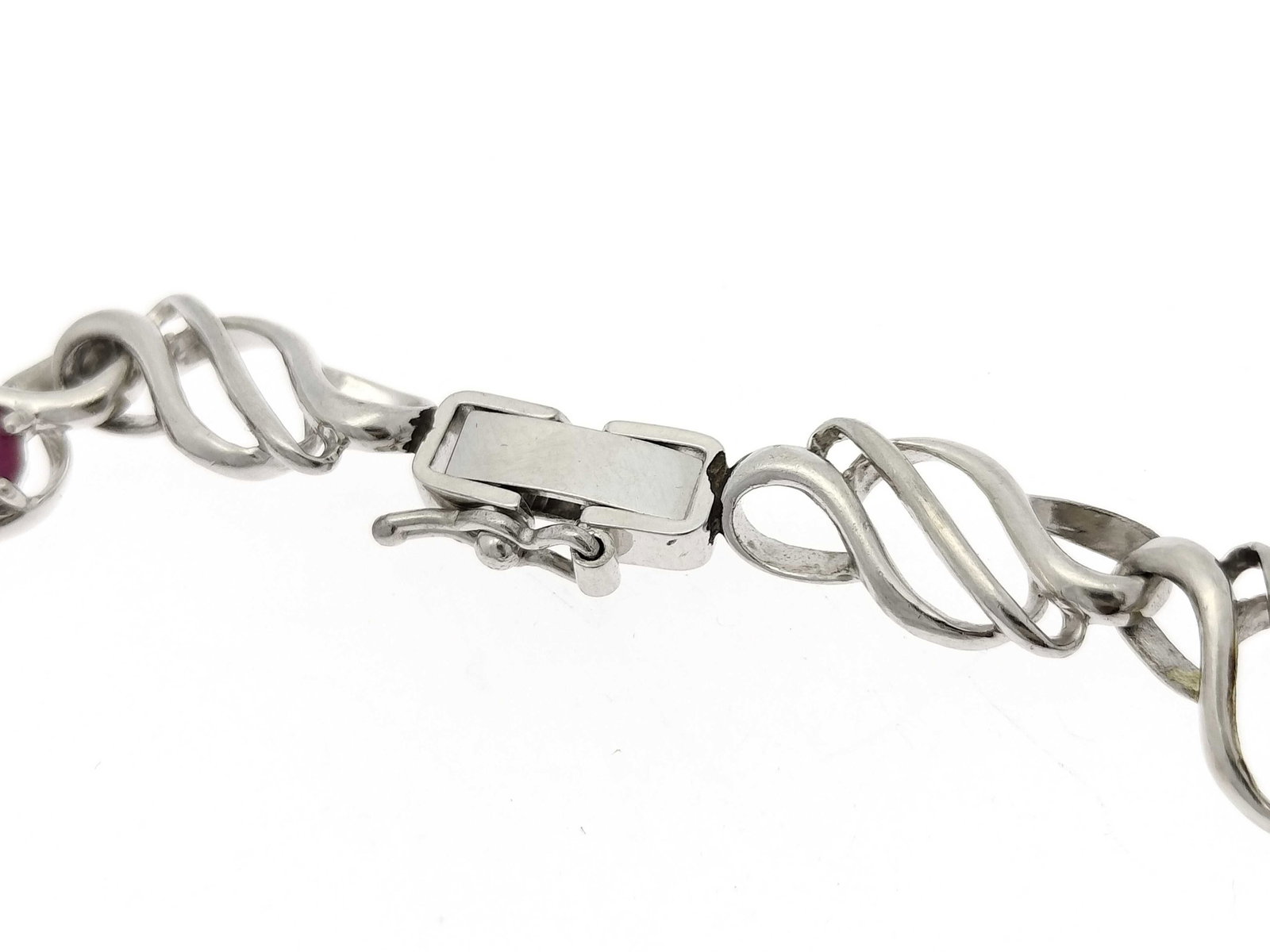 Platinum and 2.58ctw Ruby Openwork Link Bracelet - 4
