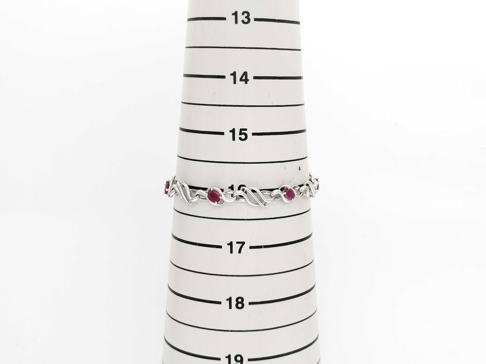 Platinum and 2.58ctw Ruby Openwork Link Bracelet - 5