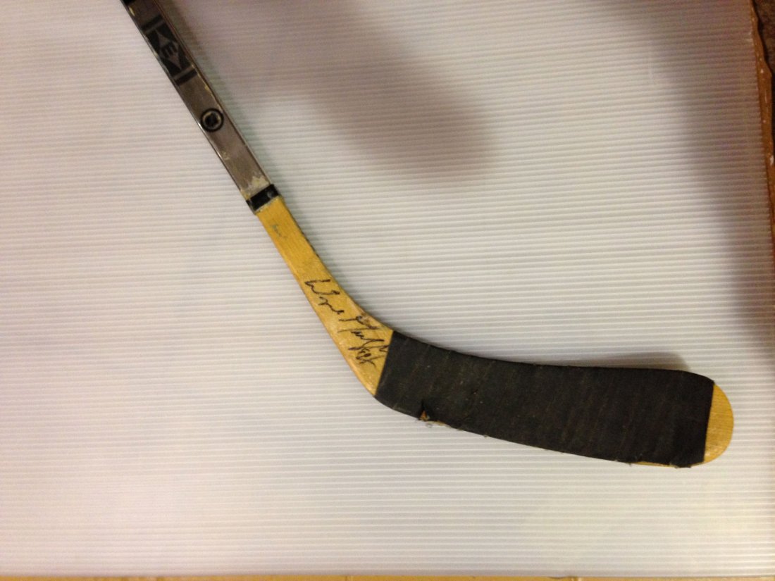 Wayne Gretzky Signed Hockey Stick: Wayne Gretzky game played signed hockey stick.