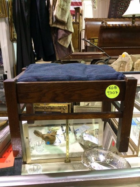 Stickley Bros. Signed Footrest: "Quaint Furniture" Stickley Bros Mission style period footrest. Measures 18" wide and 12" tall