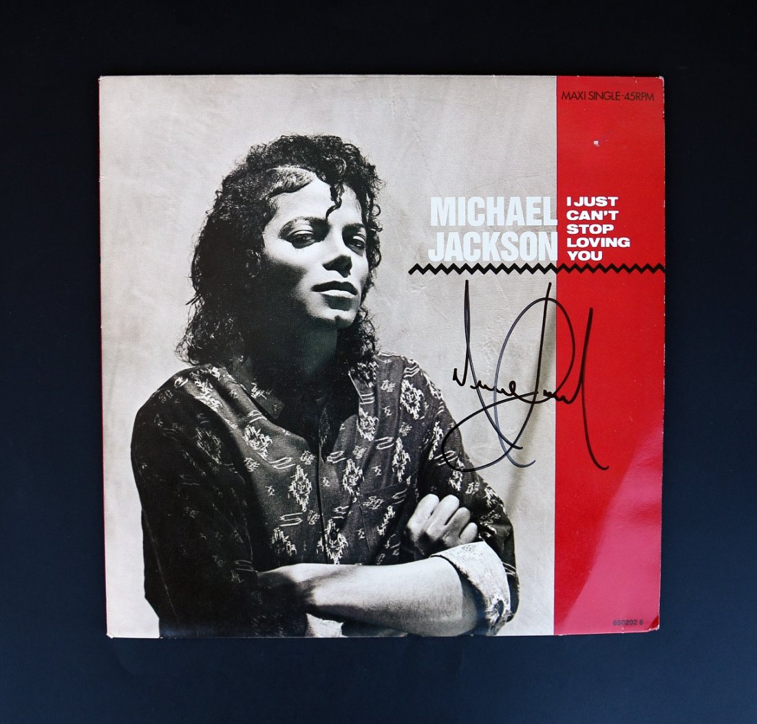 Michael Jackson Signed I Just Can't Stop Loving You LP (1 of 2)