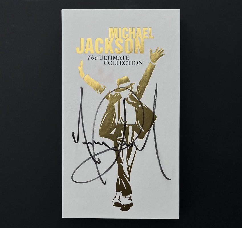 Michael Jackson signed white ultimate collection CD box-set (1 of 2)