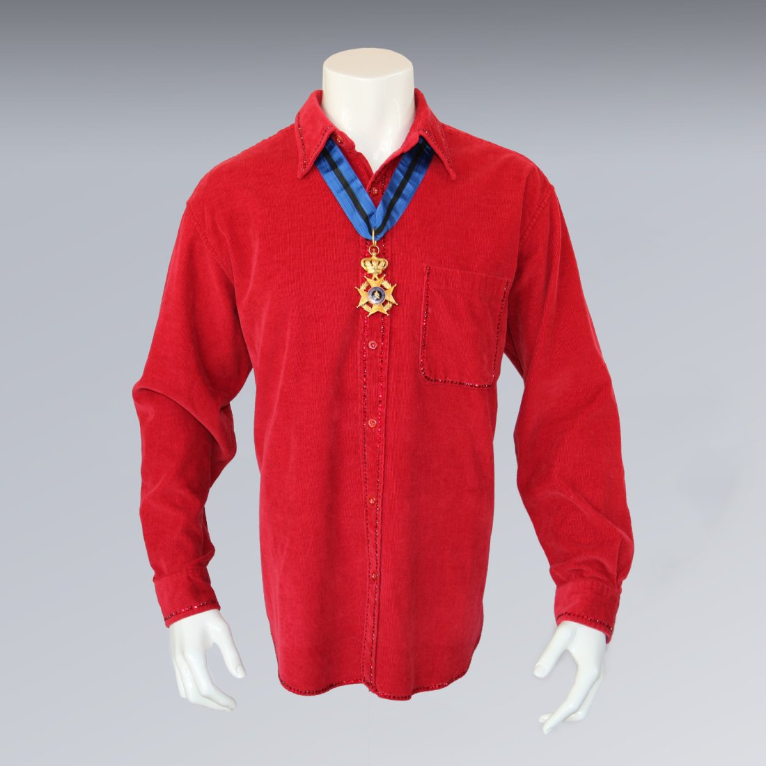 Michael Jackson Worn Rhinestone Shirt and Medal (1 of 7)