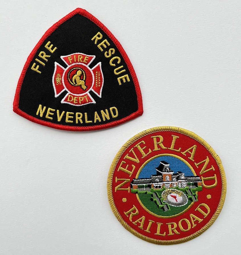 Lot of 2 Michael Jackson Neverland patches Fire Railroad (1 of 2)