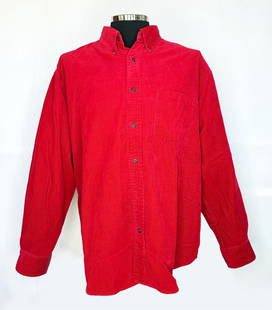 Michael Jackson Worn Red Corduroy Shirt #3: Knaisz Auctions and KnaiszLive.Com Present: Michael Jackson owned and worn red long sleeve corduroy shirt by J. Crew (Size: L). worn by Michael Jackson during his everyday life. Accompanied by a Lette