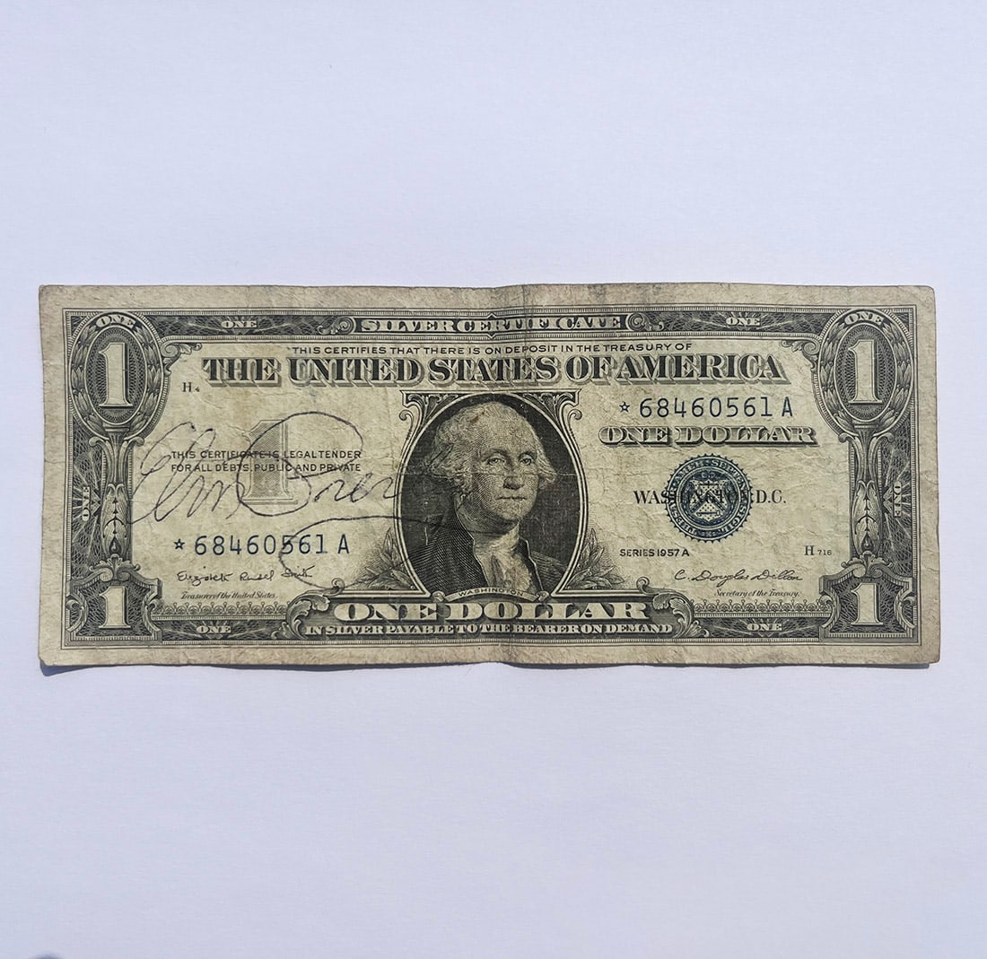 Elvis Presley signed one dollar bill (1 of 2)