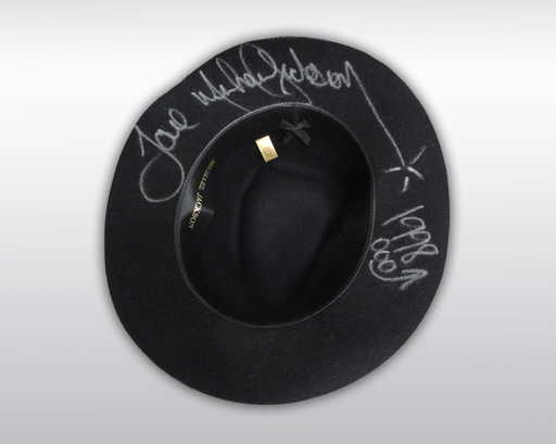 MICHAEL JACKSON WORN AND SIGNED BLACK FEDORA HAT