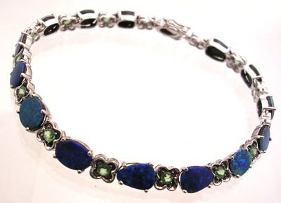 14kw 7.28ctw Boulder Opal 1.25ctw Tsav Link Brace