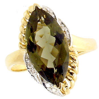 3.75ct green tourmaline marq diamond ring